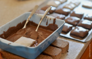 Image of baking pan and chocolate. Photo by Alice Sueffert.