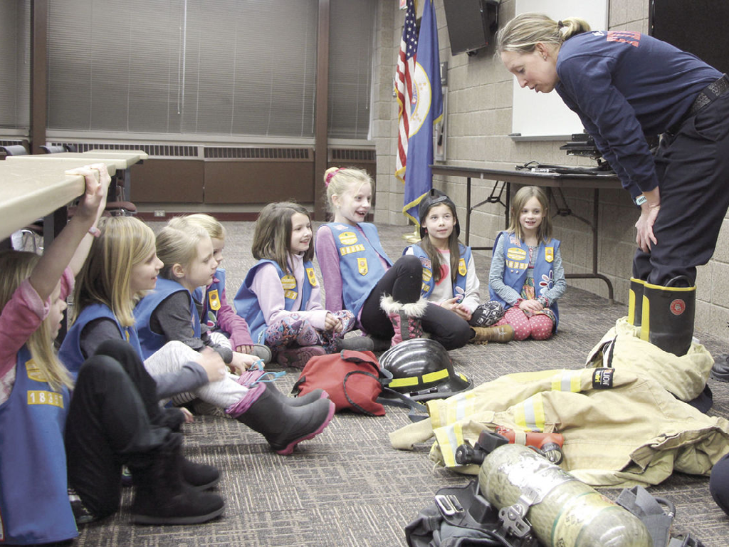 Troop 18357 at fire station