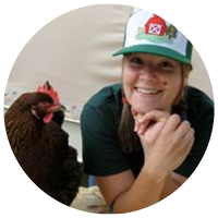 Photo of Brenda Danner and a Rooster