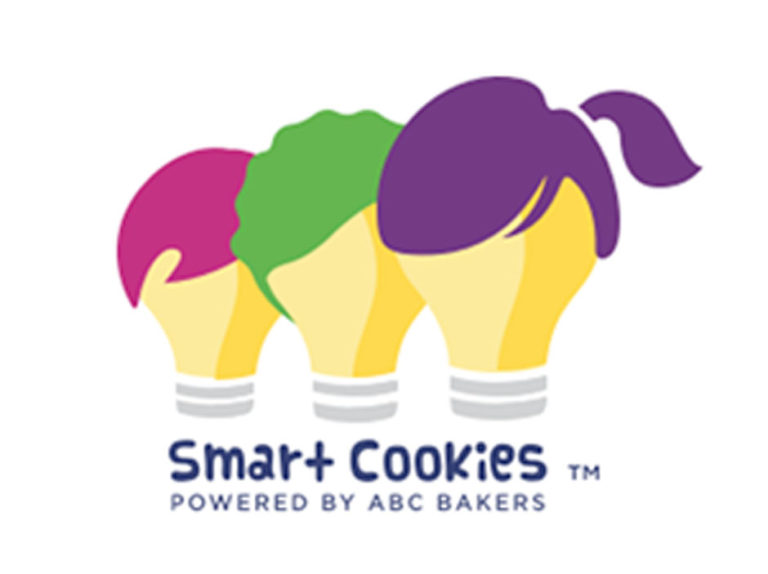 colorful wigs on three lightbulbs with text Smart Cookies Powered by ABC Bakers