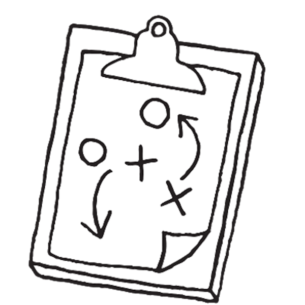 Hand drawn clipboard icon.