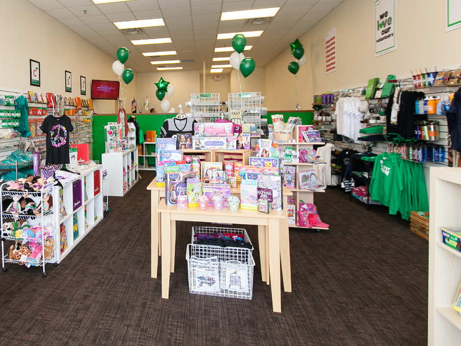 An inside view of the Girl Scouts River Valleys shop in Rochester.