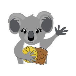 Koala holding Girl Scout Cookies