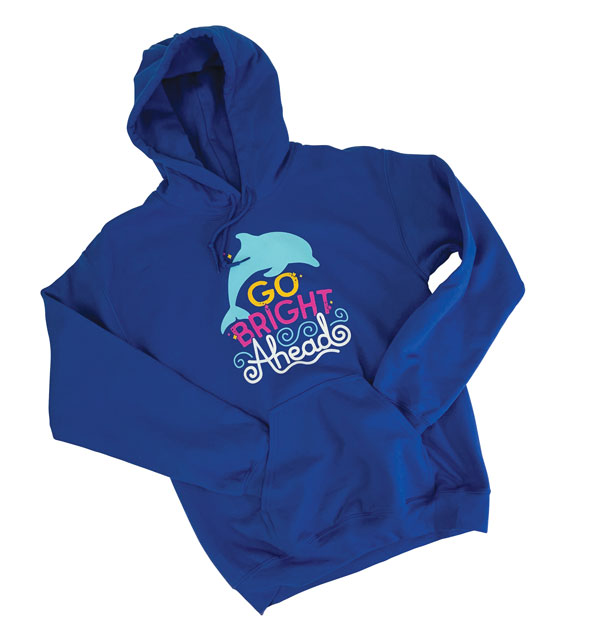 "Go Bright Ahead" Girl Scout Cookie Program sweatshirt navy blue