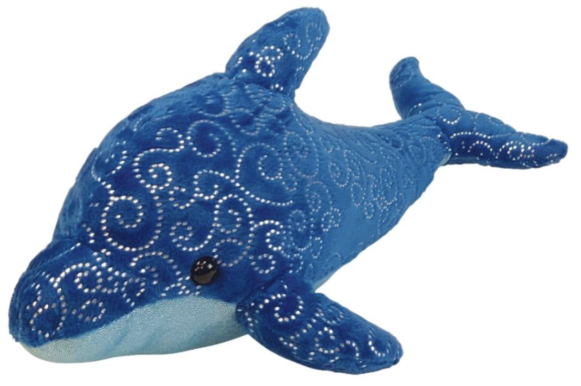 blue with sparkles dolphin plush